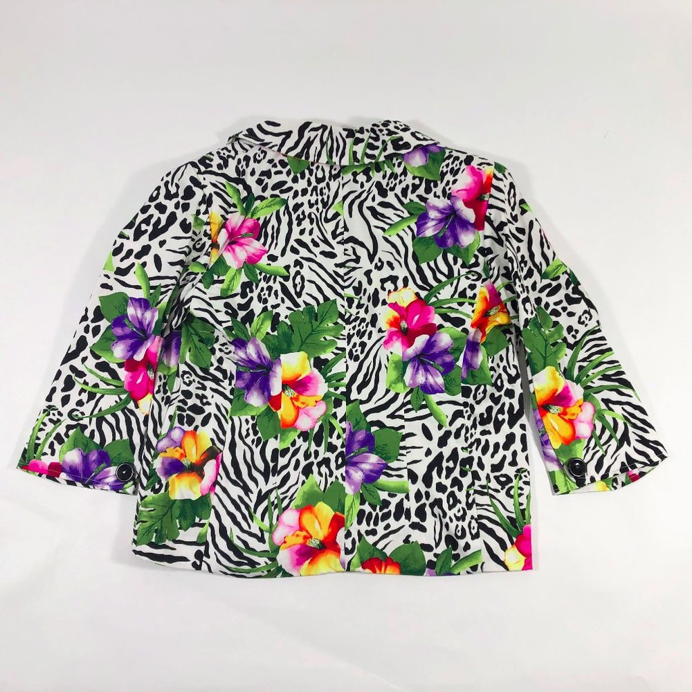 EUC Notations Animal Floral Print Jacket - Picture 6 of 8